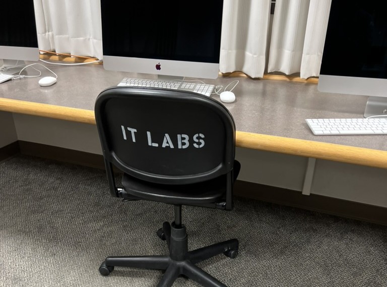 Computer lab workstations installed and set in place by NCS