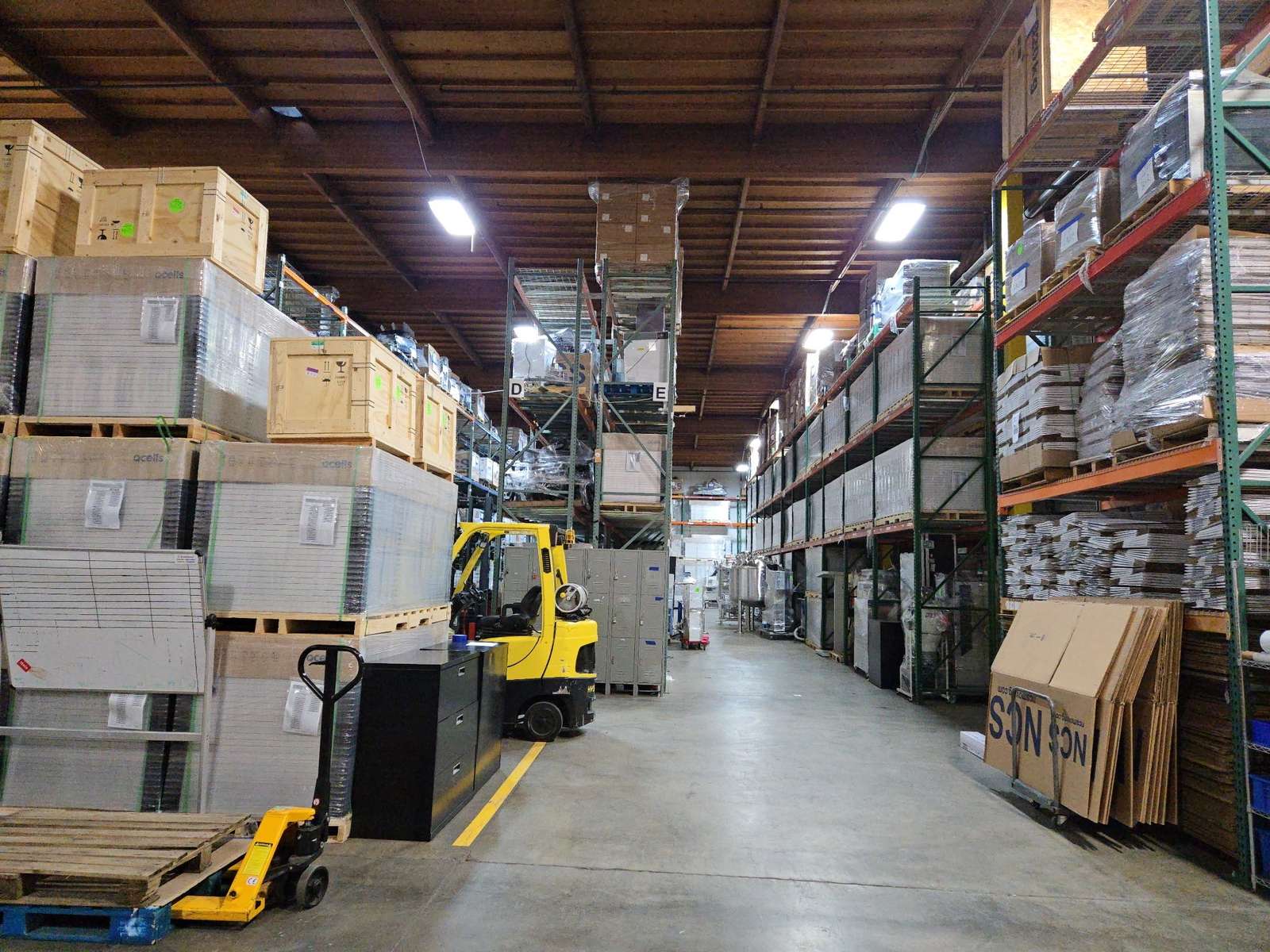 Racked pallet storage in the NCS Oakland warehouse